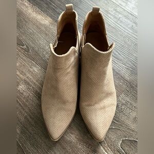 Women's Tan Perforated Ankle Boots